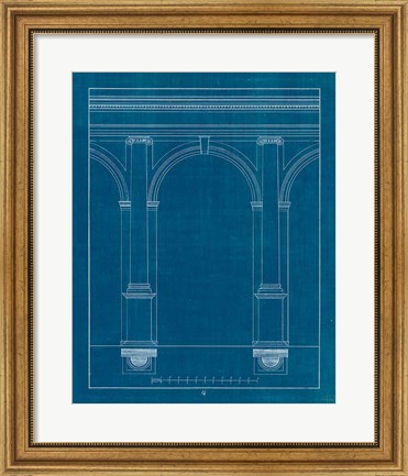 Framed Architectural Columns IV Blueprint Print