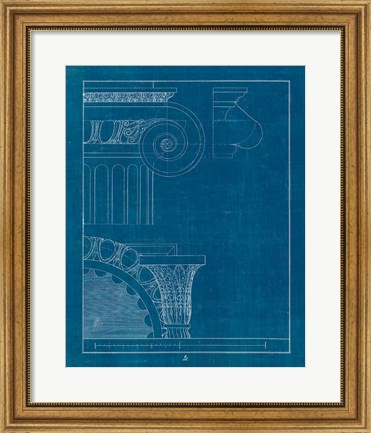 Framed Architectural Columns II Blueprint Print