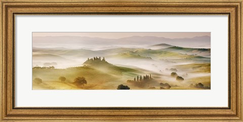 Framed Val d&#39;Orcia panorama, Siena, Tuscany Print