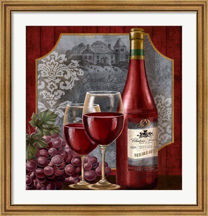 Framed Merlot for Two Print