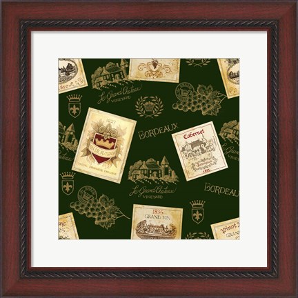 Framed Wine Label Repeat Print