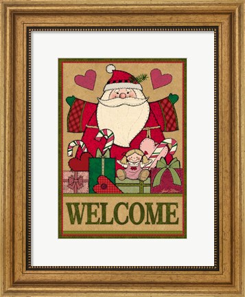 Framed Santa Stitchery Print