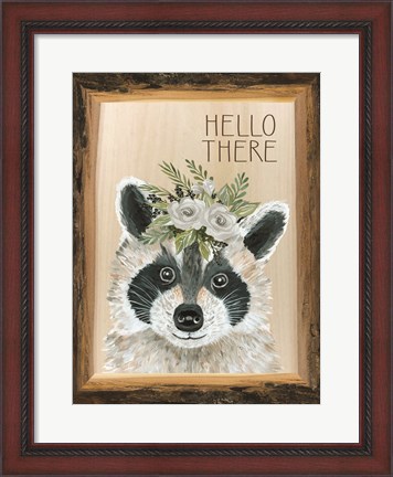 Framed Hello There Raccoon Print