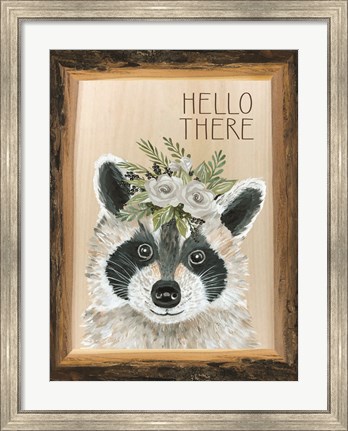 Framed Hello There Raccoon Print