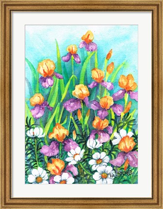 Framed Iris and Cosmos Print