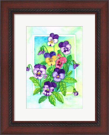 Framed Perky Pansies Print