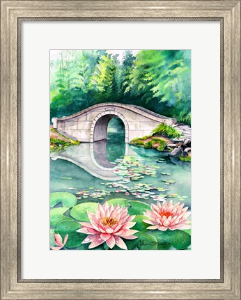 Framed Waterlily Garden Print