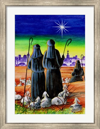 Framed While Shepherds Watch Print