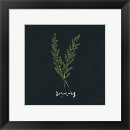 Framed Herbs III Black Print