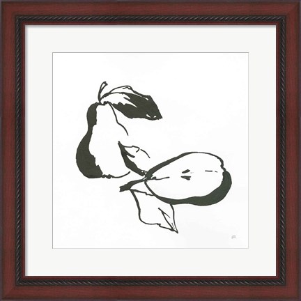 Framed Pears BW Print