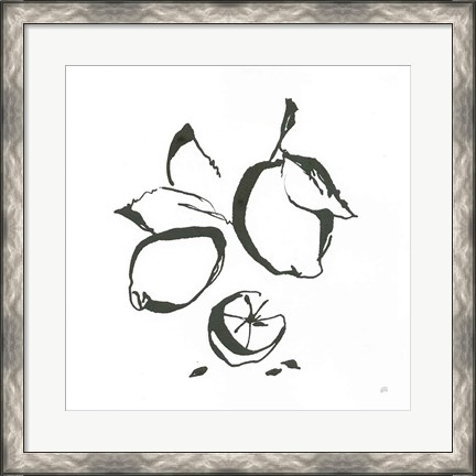 Framed Lemons BW Print