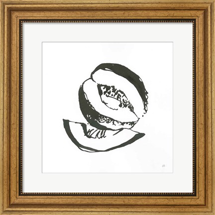 Framed Cantaloupe I BW Print