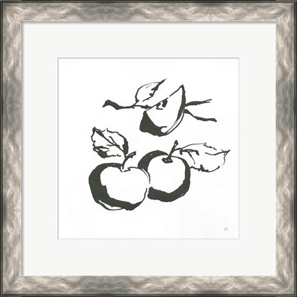 Framed Apples BW Print