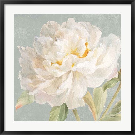 Framed Garden Peony Neutral Crop Print