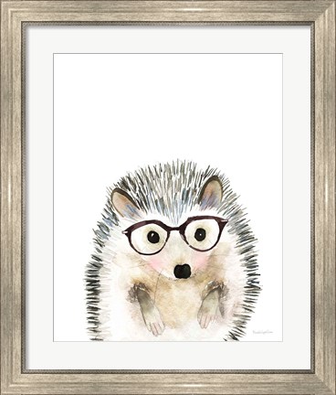 Framed Hedgehog in Glasses Print