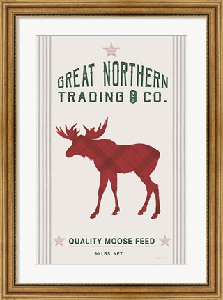 Framed Northern Trading Moose Feed v2 Print