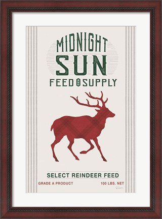 Framed Midnight Sun Reindeer Feed v2 Print