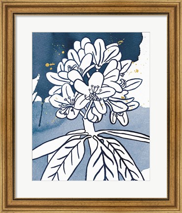 Framed Indigo Blooms II Print