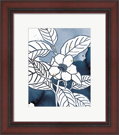 Framed Indigo Blooms I Print