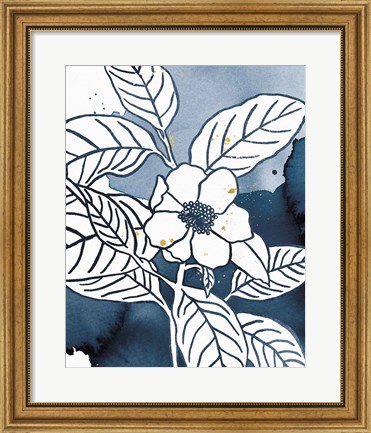 Framed Indigo Blooms I Print