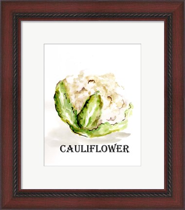 Framed Veggie Sketch VI-Cauliflower Print