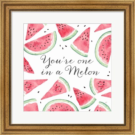 Framed Fresh Fruit Sentiment III-Melon Print