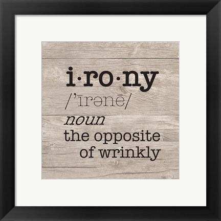 Framed Laundry Room Humor I-Irony Print