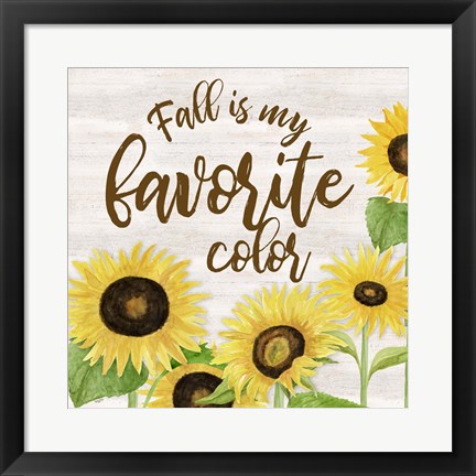 Framed Fall Sunflower Sentiment II-Favorite Print