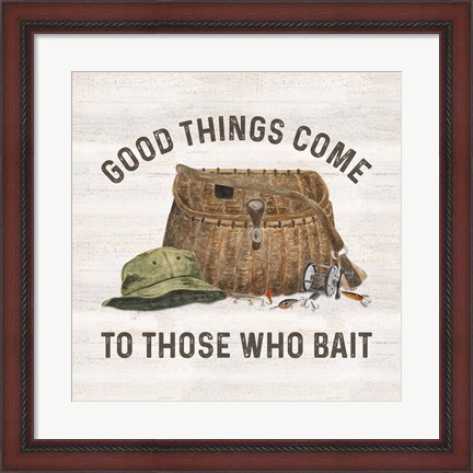 Framed Less Talk More Fishing IV-Bait Print