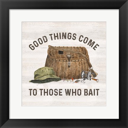 Framed Less Talk More Fishing IV-Bait Print