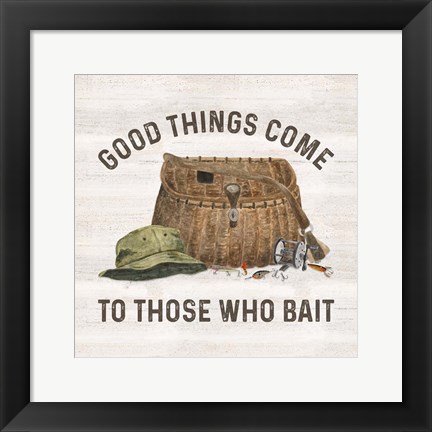 Framed Less Talk More Fishing IV-Bait Print