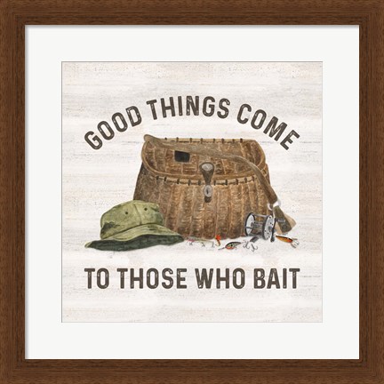 Framed Less Talk More Fishing IV-Bait Print