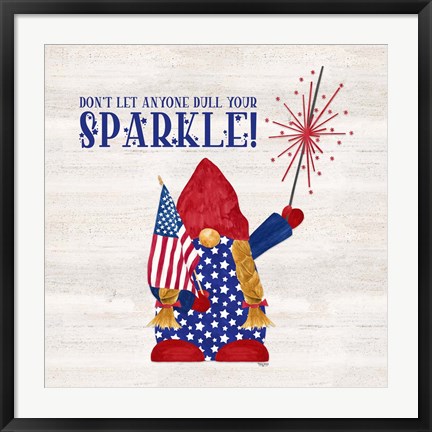 Framed Patriotic Gnomes I-Sparkle Print