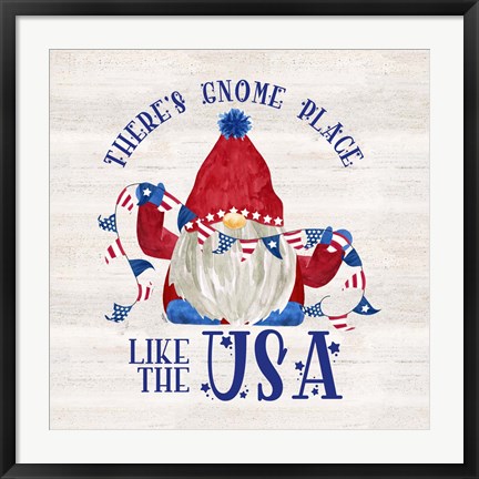 Framed Patriotic Gnomes III-USA Print