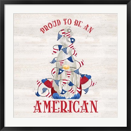 Framed Patriotic Gnomes VI-American Print