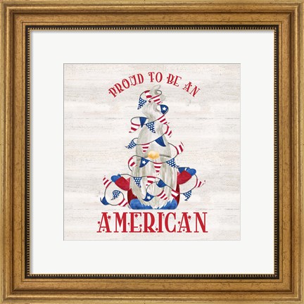 Framed Patriotic Gnomes VI-American Print