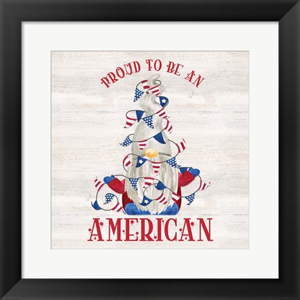 Framed Patriotic Gnomes VI-American Print