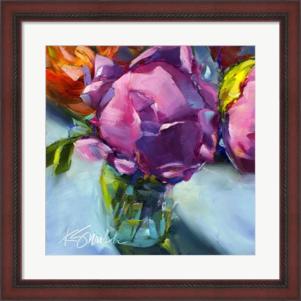 Framed Roses Still Life II Print