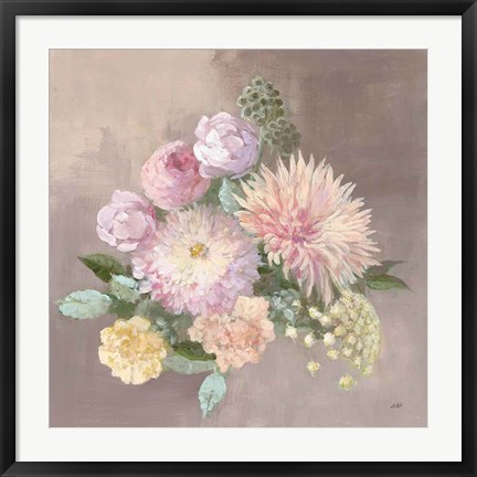 Framed Pale Floral Spray I Print