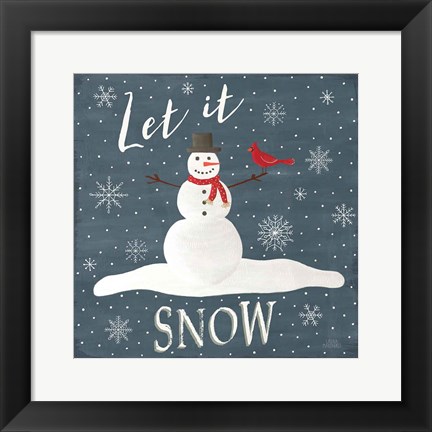 Framed Christmas Cheer IV Let it Snow Print