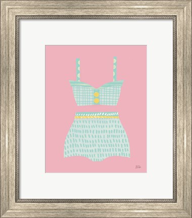 Framed Bathing Beauties IV Pastel Print