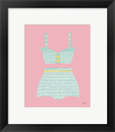 Framed Bathing Beauties IV Pastel Print