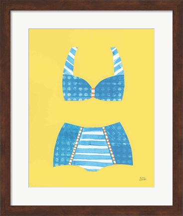 Framed Bathing Beauties II Pastel Print