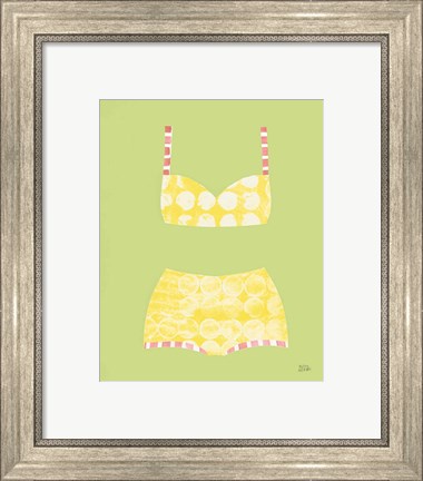 Framed Bathing Beauties I Pastel Print