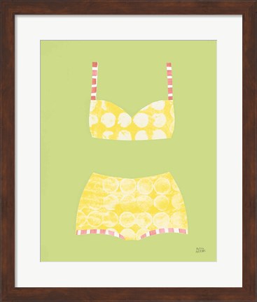 Framed Bathing Beauties I Pastel Print