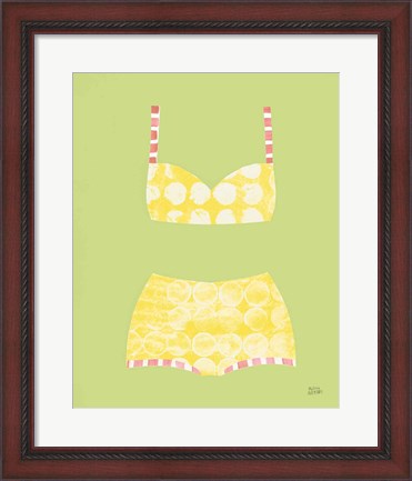 Framed Bathing Beauties I Pastel Print