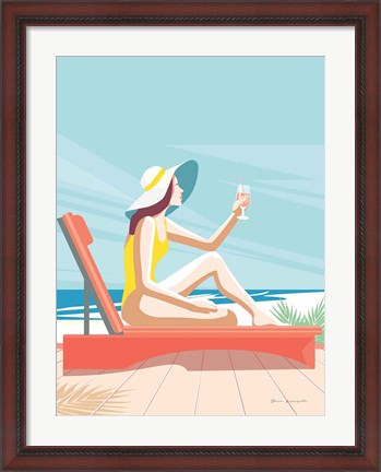 Framed South Beach Sunbather I Print