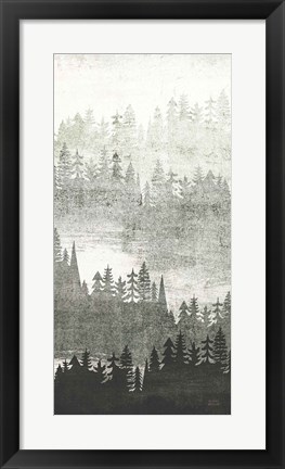 Framed Mountainscape Silver Panel II Print