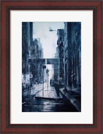 Framed Lower Broadway, rain Print