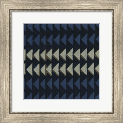 Framed Indigo Geometrics I Print